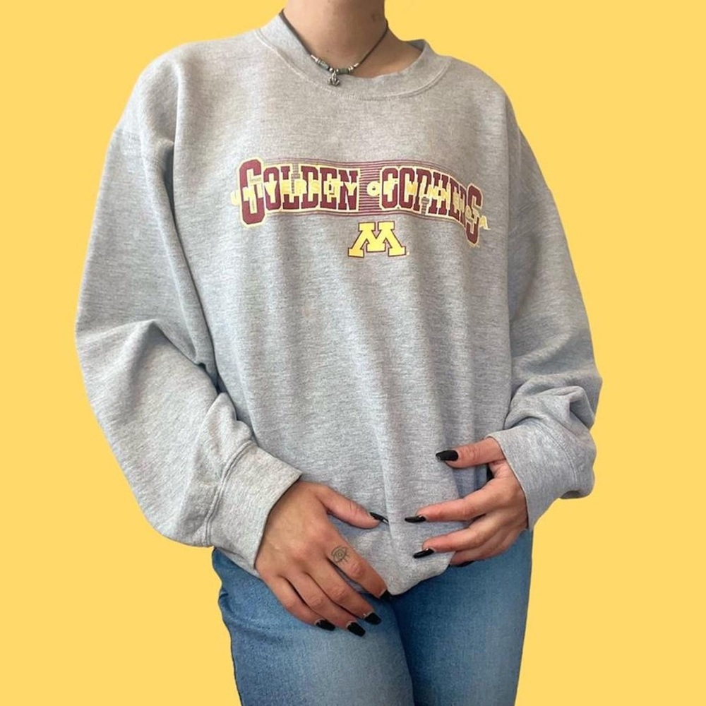 Vintage Grey University Of Minnesota UofM College crewneck sweater